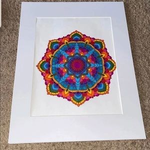 Rainbow Mandala Matte Framed Picture
